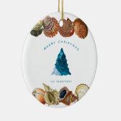 Summer Christmas Beach Seashell Individuelle Name Keramik Ornament (Rechts)