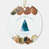 Summer Christmas Beach Seashell Individuelle Name Keramik Ornament (Links)