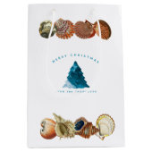 Summer Christmas Beach Seashell Individuelle Name Mittlere Geschenktüte (Vorderseite)