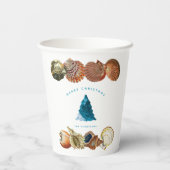 Summer Christmas Beach Seashell Individuelle Name Pappbecher (Rückseite)