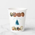 Summer Christmas Beach Seashell Individuelle Name Pappbecher<br><div class="desc">Ein einzigartiges Sommer Weihnachtsdesign mit Strandwellen für die Fülle des Weihnachtsbaumes und Seashells als Grenze. Ideal für Weihnachtsgeschenke und Dekoration. Passen Sie die Weihnachts-Party-Tassen mit Ihrem Text an und machen Sie es zu Ihrem eigenen.</div>