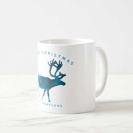 Summer Christmas Beach Seashell Reindeer Kaffeetasse (VorderseiteRechts)
