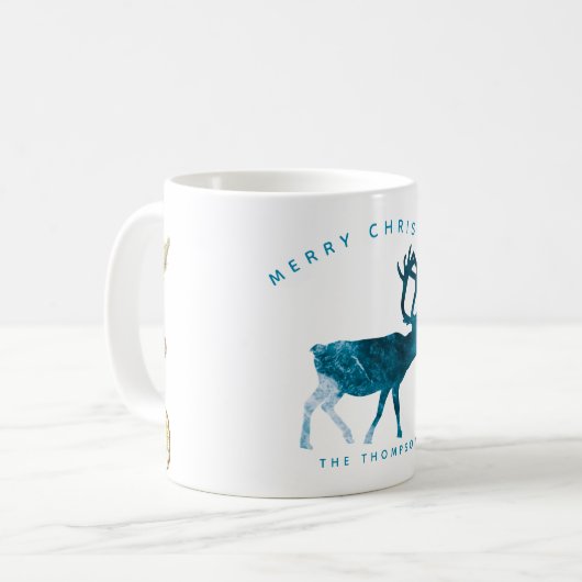 Summer Christmas Beach Seashell Reindeer Kaffeetasse (Vorderseite Links)