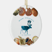 Summer Christmas Beach Seashell Reindeer Keramik Ornament (Rechts)