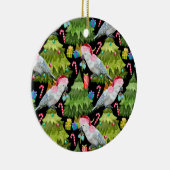 Summer Christmas Cockatoo Muster Keramik Ornament (Rechts)