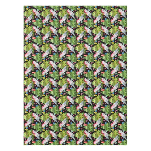 Summer Christmas Cockatoo Muster Tischdecke (Vorderseite)