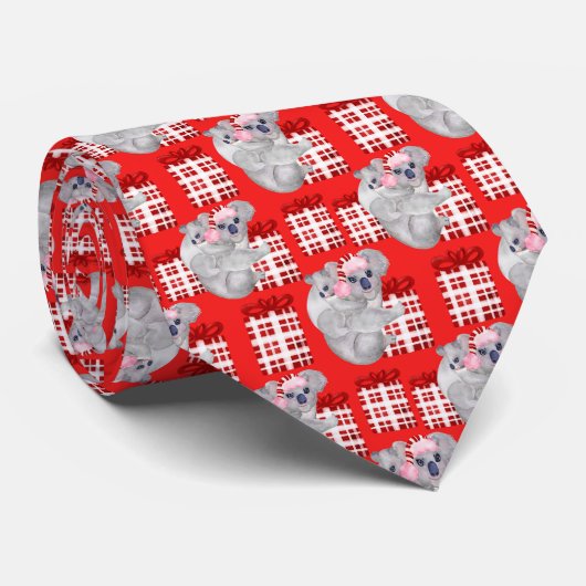 Summer Christmas Koalas Red Krawatte (Gerollt)