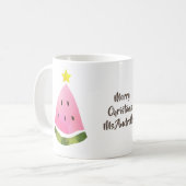 Summer Christmas Watermelon Tree Message Cup Tasse (Vorderseite Links)