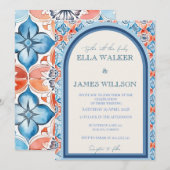Summer Church Tile Pattern Wedding Einladung (Vorne/Hinten)