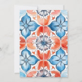 Summer Church Tile Pattern Wedding Einladung (Rückseite)