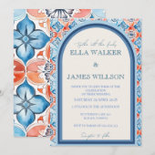 Summer Church Tile Pattern Wedding Einladung (Vorne/Hinten)