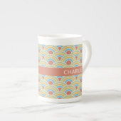 Summer Circles Muster individuelle Name Tasse (Vorderseite Rechts)