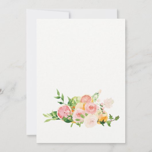 Summer Citrus Baby Dusche Brunch Einladung (Rückseite)