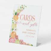 Summer Citrus Baby Duschkarten und Geschenke Sockelschild (Vorderseite)