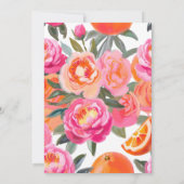 Summer Citrus farbenfrohe Blumenpracht Bridal Brun Einladung (Rückseite)