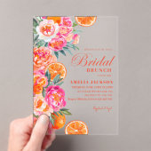 Summer Citrus & Floral Orange Brautparty Acryleinladungen (Insitu (Handheld))