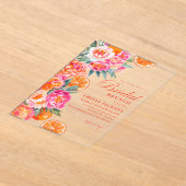 Summer Citrus & Floral Orange Brautparty Acryleinladungen (Ablage )
