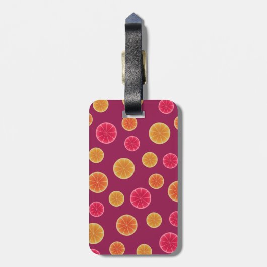 Summer Citrus Frucht Slice Tropisches Hübsches Mus Gepäckanhänger (Rückseite vertikal)