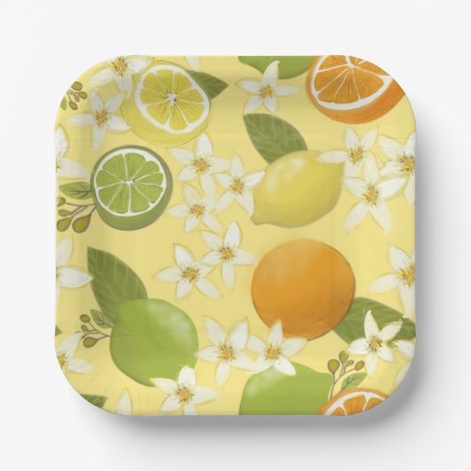 Summer Citrus Fruchtpapier Teller (Vorderseite)