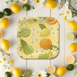 Summer Citrus Fruchtpapier Teller