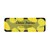 Summer Citrus Lemon Black Yellow Rücksendeadresse (Vorne)