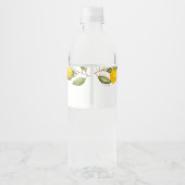 Summer Citrus Lemon Brautparty Wasserflaschenetikett (Rückseite)