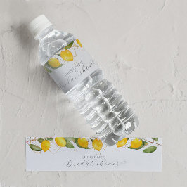 Summer Citrus Lemon Brautparty Wasserflaschenetikett