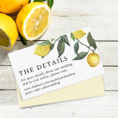 Summer Citrus Lemon Greenerity Wedding Website Begleitkarte