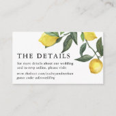 Summer Citrus Lemon Greenerity Wedding Website Begleitkarte (Vorderseite)