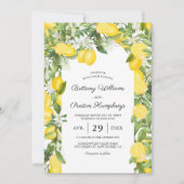 Summer Citrus Lemon Hochzeitseinladung Einladung (Vorderseite)