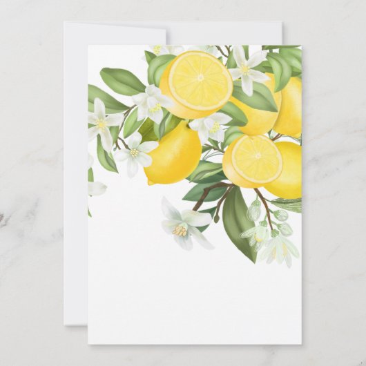 Summer Citrus Lemon Hochzeitseinladung Einladung (Rückseite)