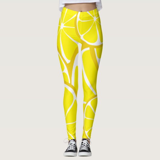 Summer Citrus Lemon Leggings - Bold Print (Vorderseite)