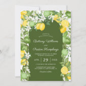 Summer Citrus Lemon Limon Hochzeitseinladung Einladung (Vorderseite)