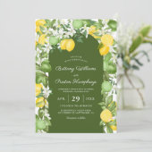 Summer Citrus Lemon Limon Hochzeitseinladung Einladung (Stehend Vorderseite)