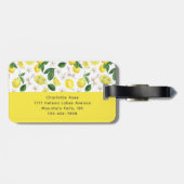Summer Citrus Lemon Monogram Gepäckanhänger (Rückseite horizontal)