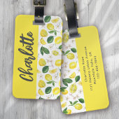 Summer Citrus Lemon Monogram Gepäckanhänger