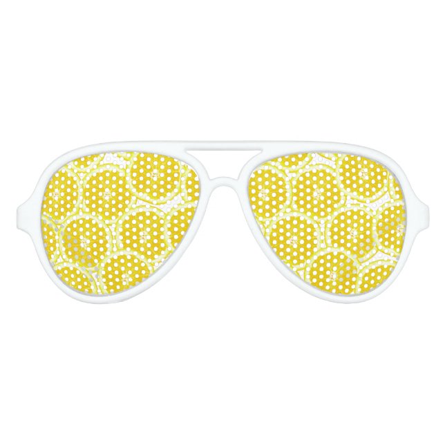 Summer Citrus Lemon Slices Sonnenbrille (Vorderseite)