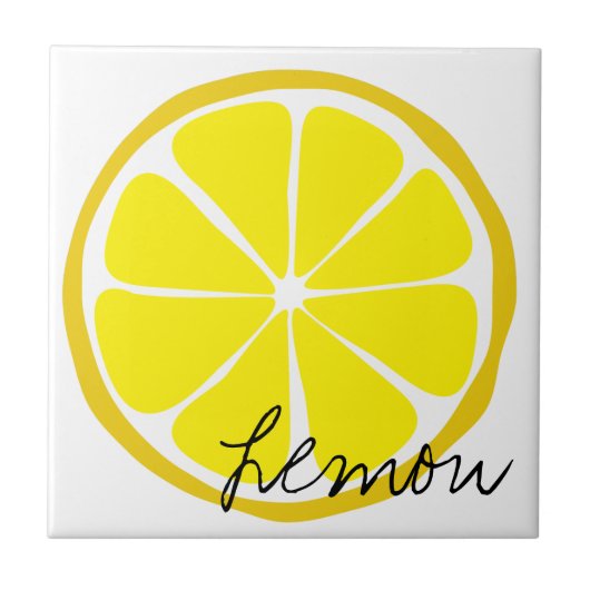 Summer Citrus Lemon Tile Fliese (Vorderseite)