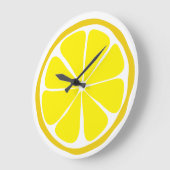 Summer Citrus Lemon Wall Clock Große Wanduhr (Winkel)