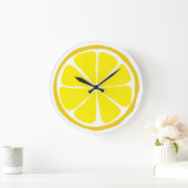 Summer Citrus Lemon Wall Clock Große Wanduhr (Zuhause)