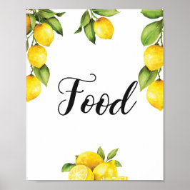Summer Citrus Lemons Food Sign Baby Dusche Poster