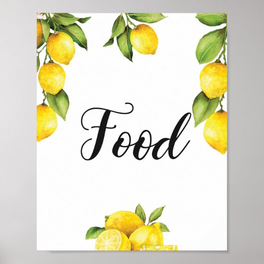 Summer Citrus Lemons Food Sign Baby Dusche Poster (Vorne)