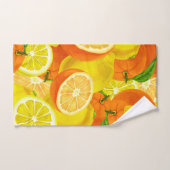 Summer Citrus Lemons & Orange Whimsical Artwork™ Badhandtuch Set (Handtuch)