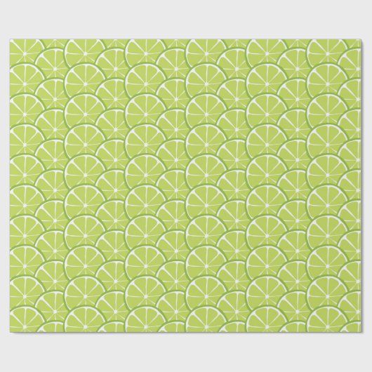 Summer Citrus Limone Slices Wrapping Papier Geschenkpapier (Flach)