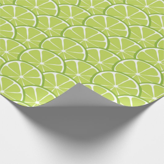Summer Citrus Limone Slices Wrapping Papier Geschenkpapier (Ecke)