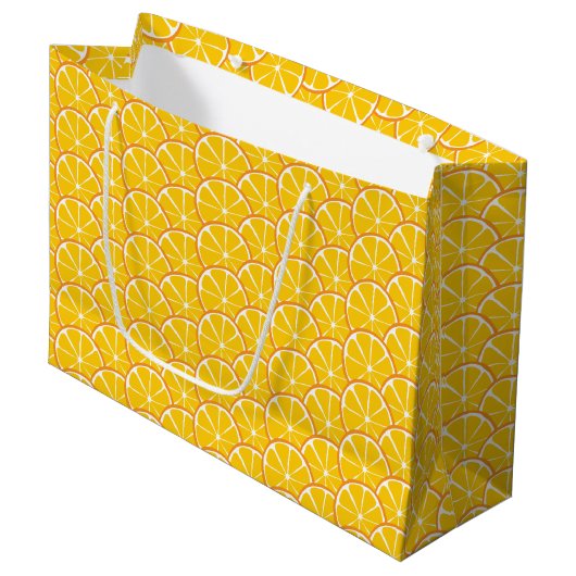 Summer Citrus Orange Slices Gift Bag - GROSS Große Geschenktüte (Vorderseite Schrägansicht)