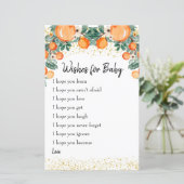 Summer Citrus Orange wünscht sich eine Babykarte (Stehend Vorderseite)