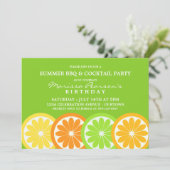 Summer Citrus Party Einladungen (Stehend Vorderseite)