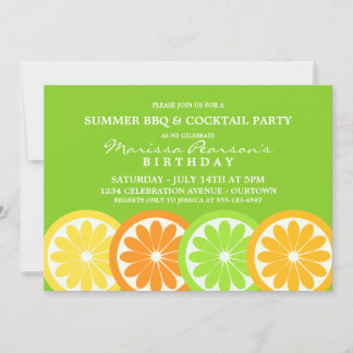 Summer Citrus Party Einladungen