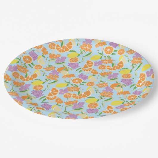Summer Citrus Party Paper Teller (Schrägansicht)